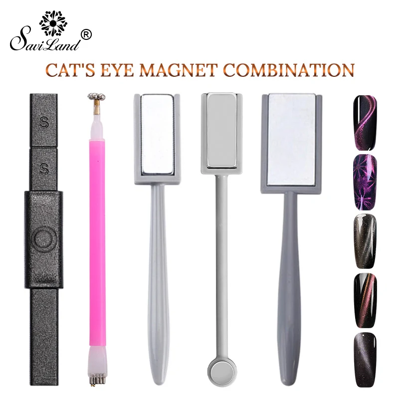

Saviland New 3D Cat Eye Magnet Stick Mixes Shape Effect Magnet Sticks Manicure Tools Nail Art Tool for Cat Eye Nail Gel