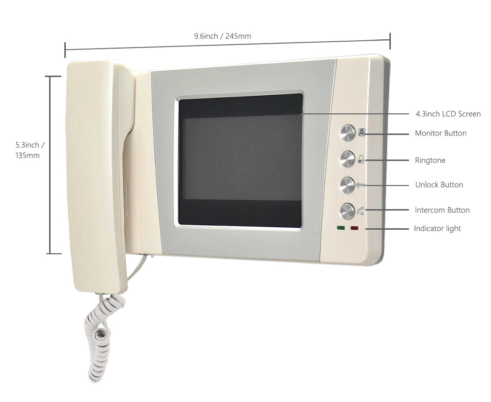 4,3 "телефон монитор видео дверной звонок Система видеодомофон ИК ночного видения дверь сплав камера видео домофон комплект
