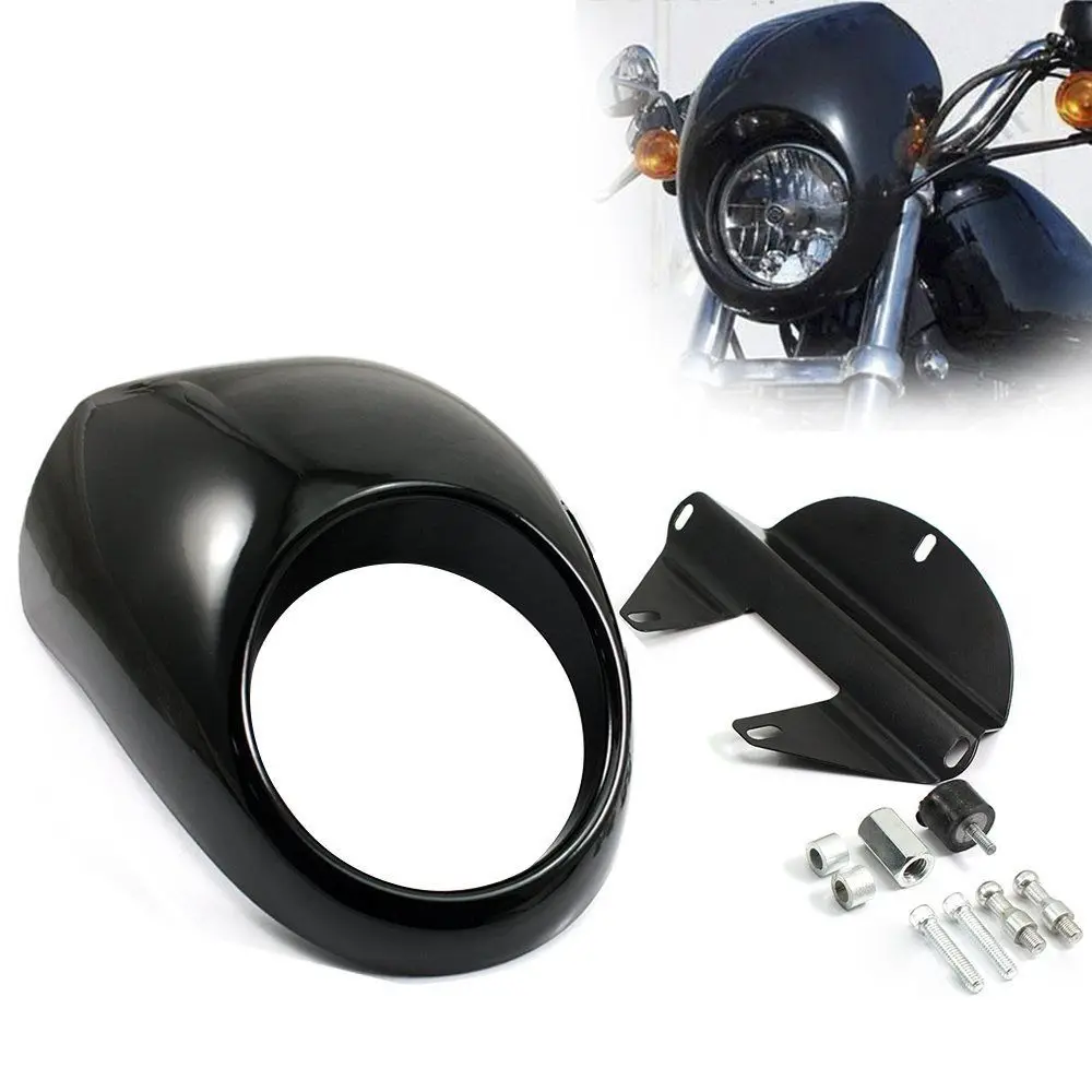 Headlight Cowl Fairing Mask Visor Cover For Harley Davidson Dyna Sportster FX