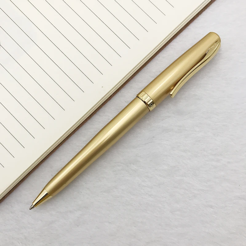 gold only pen Шариковые ручки средняя точка 0,7 мм черные чернила вращающиеся металлические ручки для письма Золотой зажим серебряные золотые офисные ручки школьные принадлежности - Цвет: gold only pen