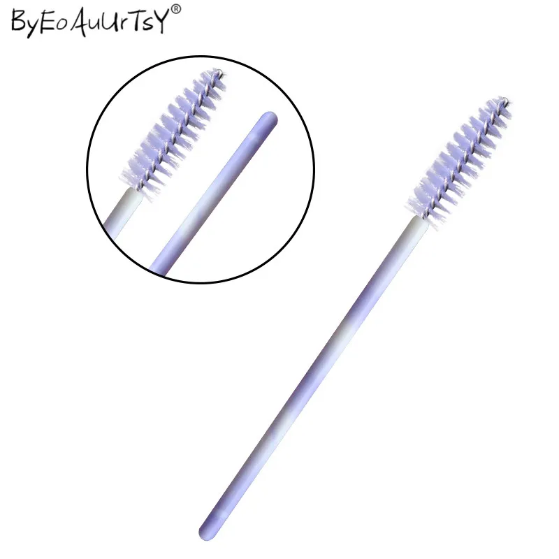 100pcs Disposable Mascara Wands Applicator Spoolers Eye Lashes Cosmetic Brush Eyelash Brushes Makeup Brushes Light Purple        (1)