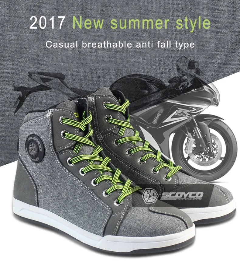 SCOYCO/Мужские ботинки в байкерском стиле; уличная мотоциклетная обувь; ботинки для верховой езды; Повседневная обувь; дышащая защитная обувь из льна
