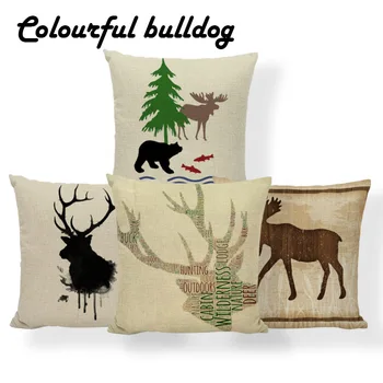 

Deer Moose Cushion Colorful Parrot Bird Pillow Case Tropical Style Party Baby Birth Gifts Throw Pillow Cover 18X18 Cotton Blend