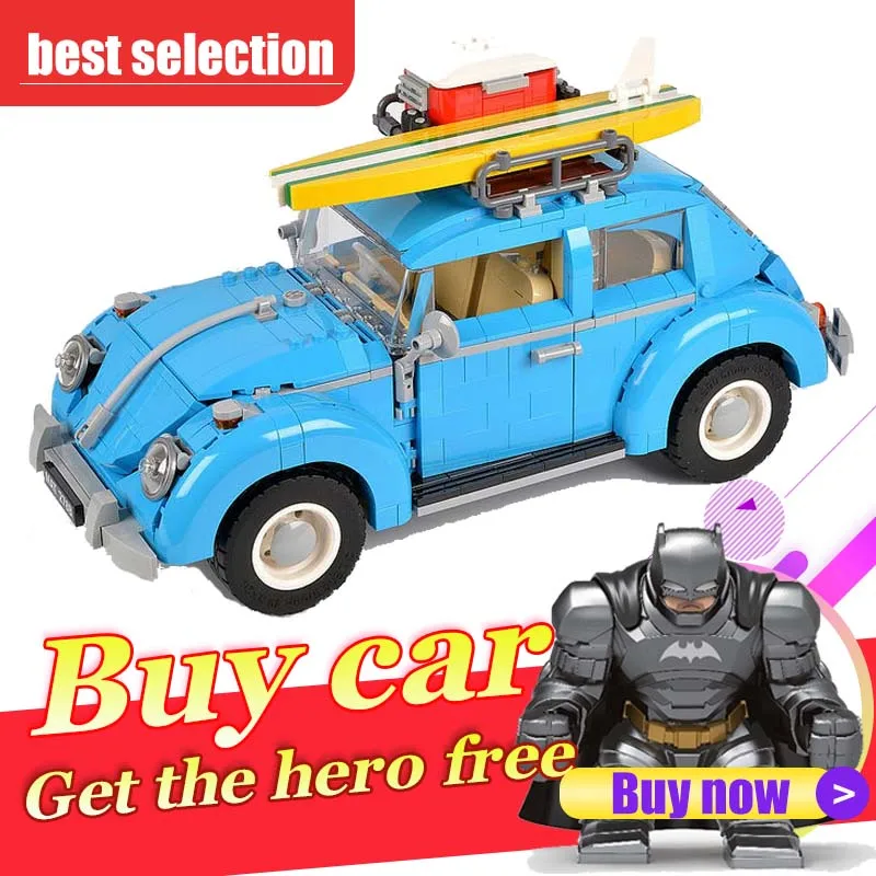 

21003 1193Pcs Technical Series the Beetle model Building Blocks car Compatible with 10252 toys for children gift
