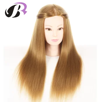 

Free Clamp Best Mannequin Training Head 26" Blonde Maniqui Hairdressing Doll Heads Hairdresser Manik Synthetic Hair Makeup
