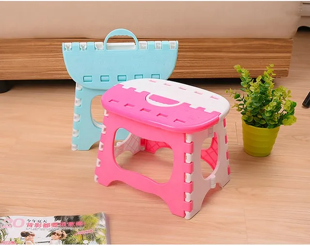 Sgabello Rosa : Blu rosa di plastica pieghevole sgabello para bambini di spessore