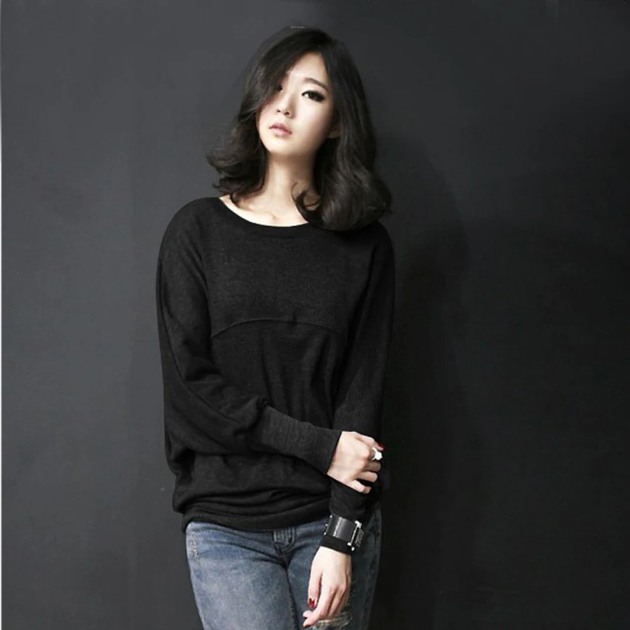 Batwing Sleeves Winter Sweatshirt Cotton Hoodie Loose