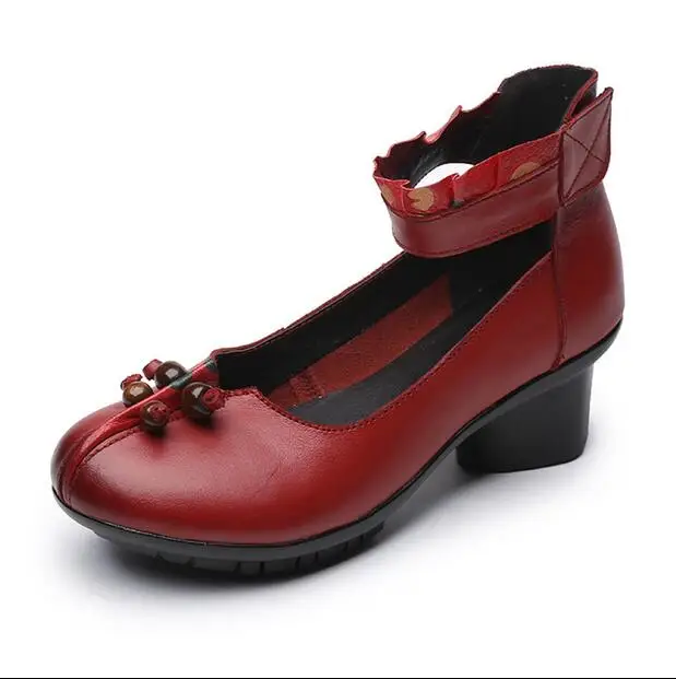 RUSHIMAN Shoes Woman 100% Genuine Leather Women Flats Round Toe Platform Shallow Mouth Shoes Size 35-41