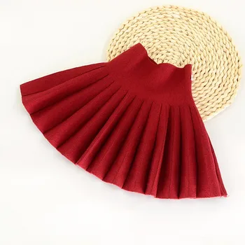 Spring autumn winter children skirts casual color red & black skirts for girls New 2T-10T kids girls pleated skirts 3