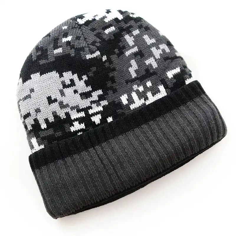 white camo winter hat