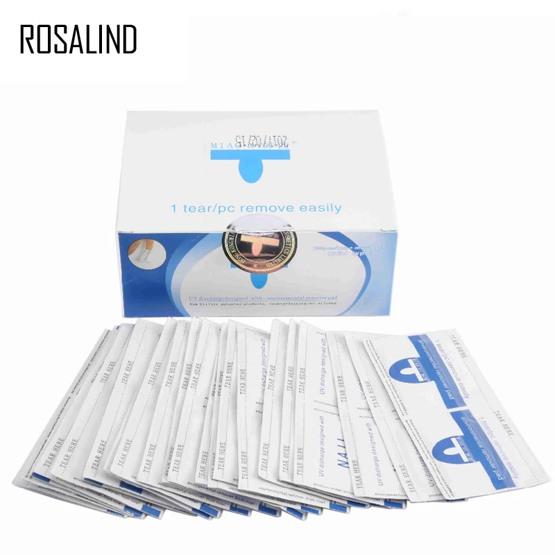 

ROSALIND 100Pcs/set polish remover Removal Wraps nail Nail Art Easy Cleaner Gel nail polish Wraps UV Gel gel nail polish remove