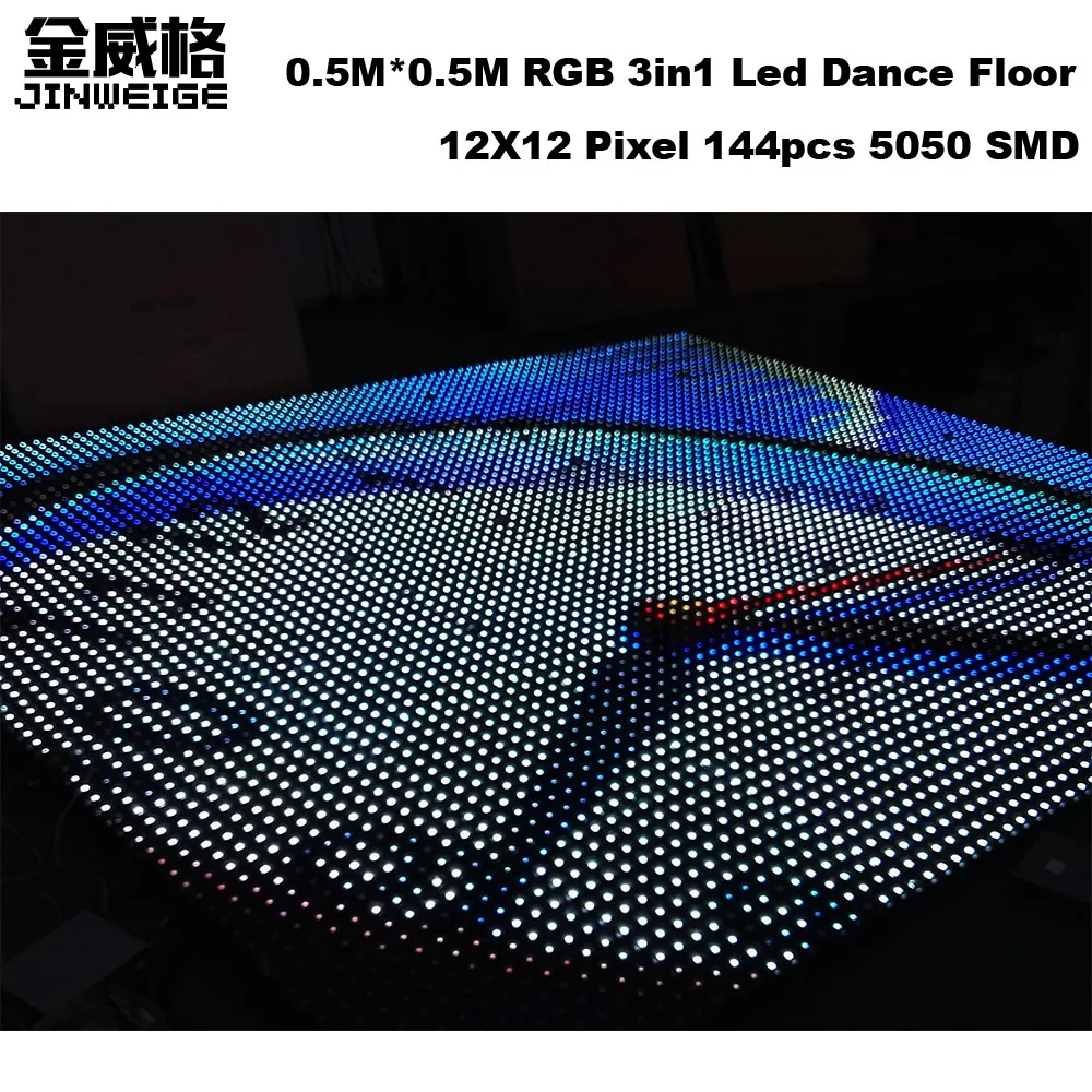 Free Shipping 20pcs Lot 0 5mx0 5m Rgb 3in1 12x12 Pixel Led Dance Floor Ip52 For Wedding Disco Stage Dj