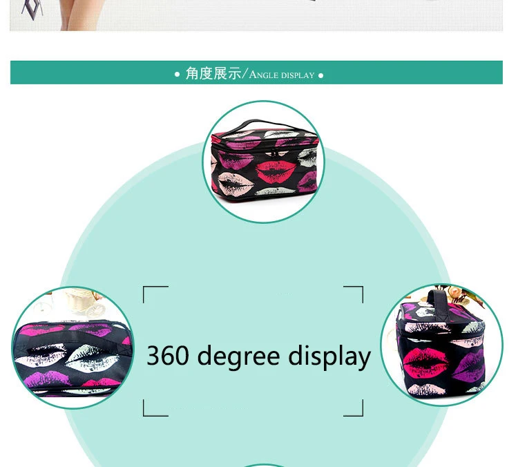 Новинка, косметичка для макияжа с цветами и губами, Большая вместительная сумка для хранения, сумка для мытья, косметички, органайзер для макияжа, контейнер