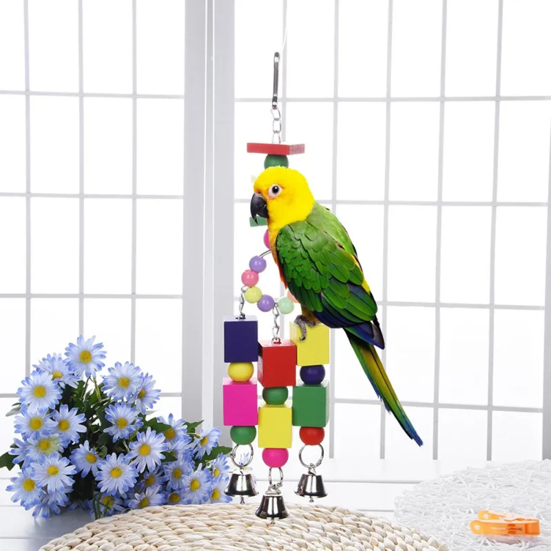 Птица игрушки Птица качелей висит колокол деревянные игрушки Pet Bird Cage гамак качели подвесные игрушки для птиц