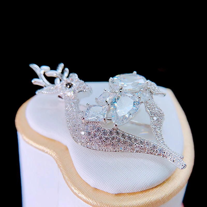 ASNORA дизайн циркон блестящий кристалл брошь для женщин Прекрасные животные Броши с оленями девушки ювелирные изделия подарок