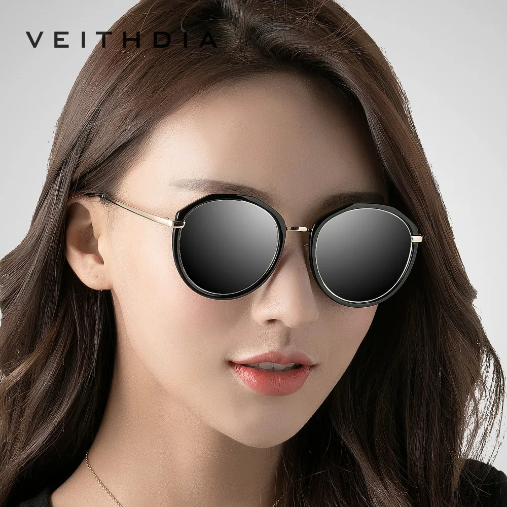 

VEITHDIA Women Vintage Designer Sunglasses Polarized Mirror Lens Luxury Ladies Round Sun Glasses Shades For Women oculos VT3050