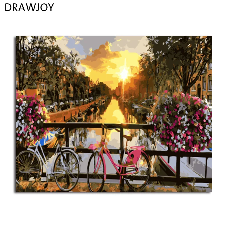 

DRAWJOY Landscape Framed DIY Painting By Numbers Wall Art Acrylic Oil Canvas Paintings Home Decor For Living Room
