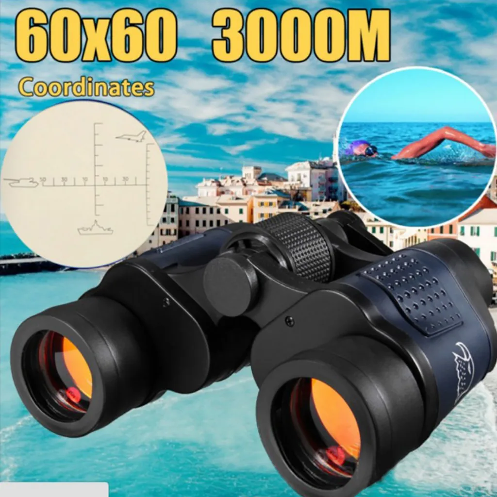 

New 60x60 Binoculars With Night Prism Scope no tripod Vision High-Powered High-Definition Green Film 30 Dropshipping