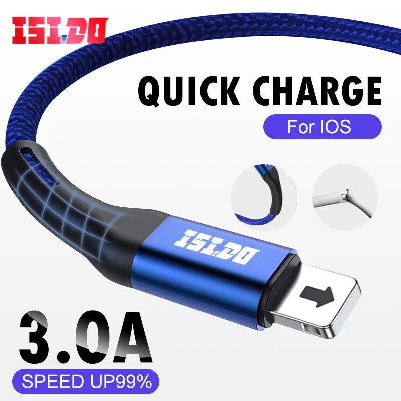 

USB Data Cable for iPhone Cable 3A Fast Charging Cable for iPad iPhone Charger Cord Wire for iPhone X XS Max XR 8 7 6 6S Plus 5S