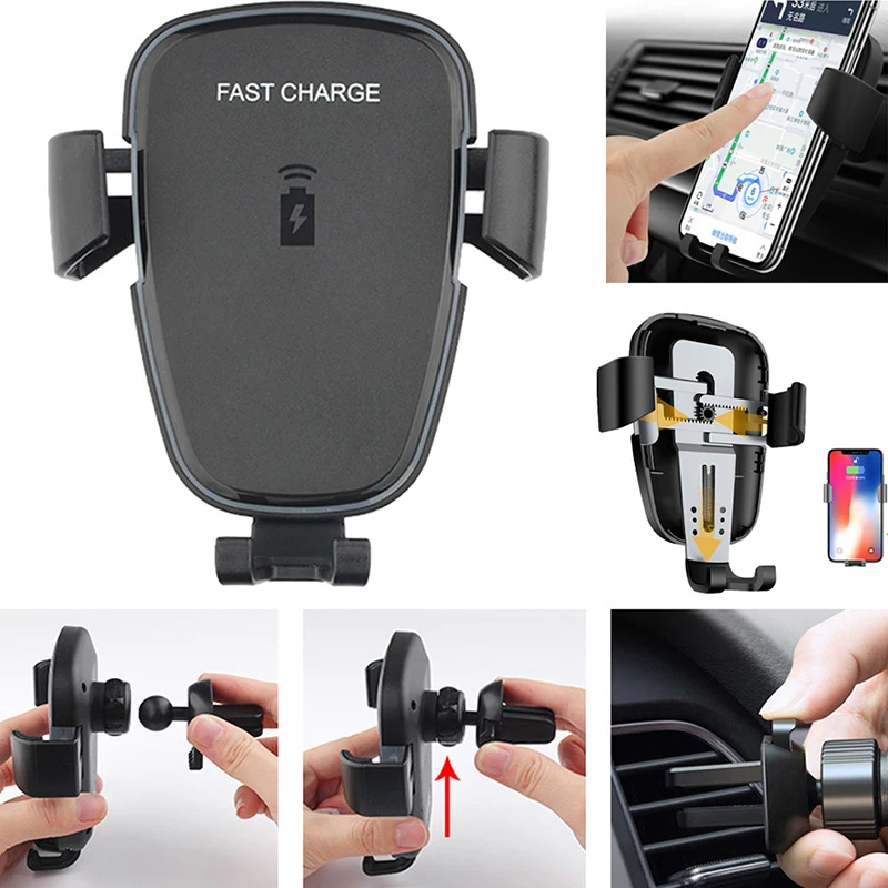 Car Mount Phone Holder Qi Wireless Fast Charger For Xiaomi Mi 9T Wireless Receiver Charging With TPU Case For Xaomi Mi9T 9T Pro