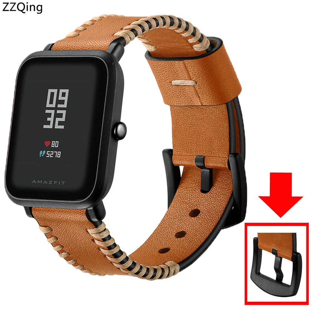 Новинка для Xiaomi Huami Amazfit Bip кожаный браслет с металлической пряжкой Смарт-часы gts/gtr