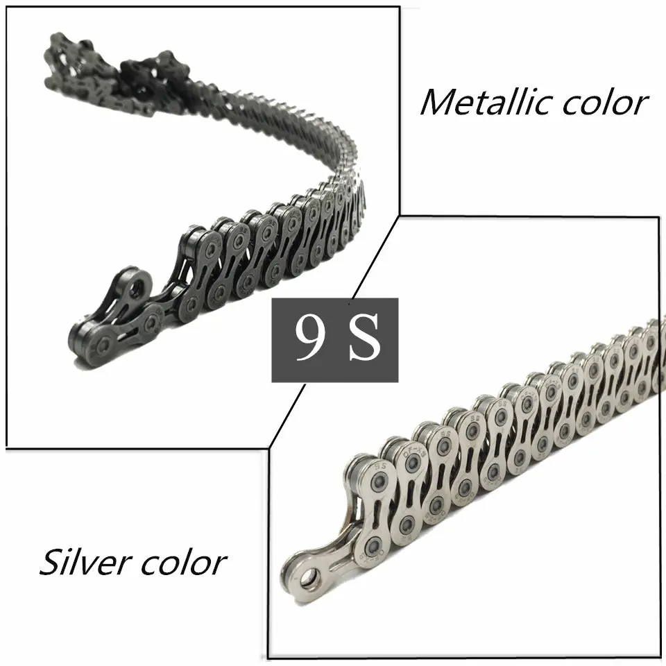 Flash Deal VXM Bicycle Chain 9/10/11 Speed Half/Full hollow Bike Chain Super Light single 116 links Gold Silver metal MTB Road Bike Chain 17