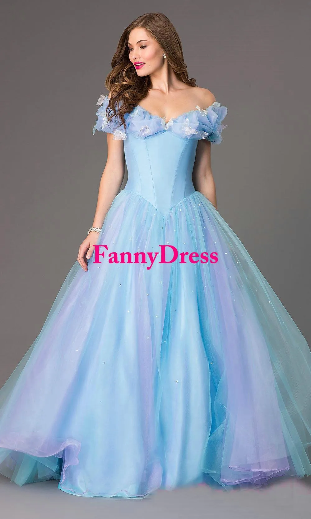 Custom Made biru gaun Cinderella 
