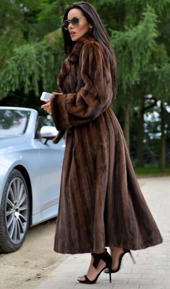 Мода X-long Полный Пелт норковая шуба размера плюс верхняя одежда с натуральным норковым мехом воротник с лацканами женские куртки MKW-221
