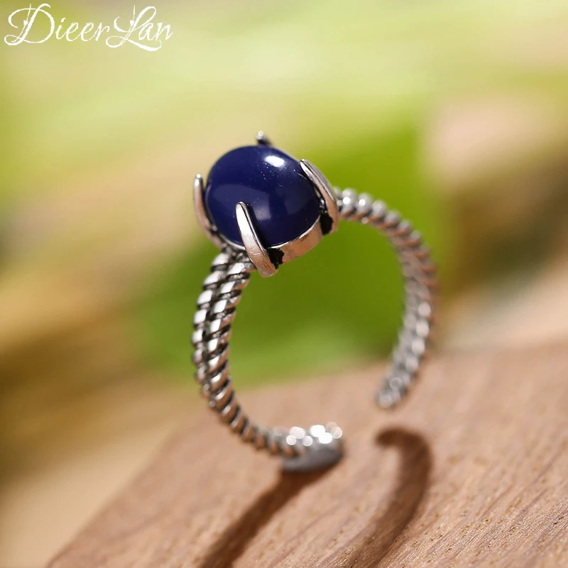 

Personality S925 Sterling Silver Blue Rings for Women Adjustable Size Ring Hot Fashion sterling-silver-jewelry