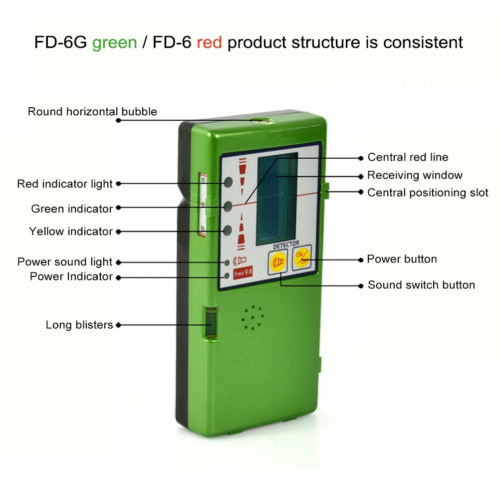 Детектор уровня приемник для 12 линии 3D красный зеленый линия вертикальная с зажимом FD-6G/FD-9G на открытом воздухе может получить 50 м