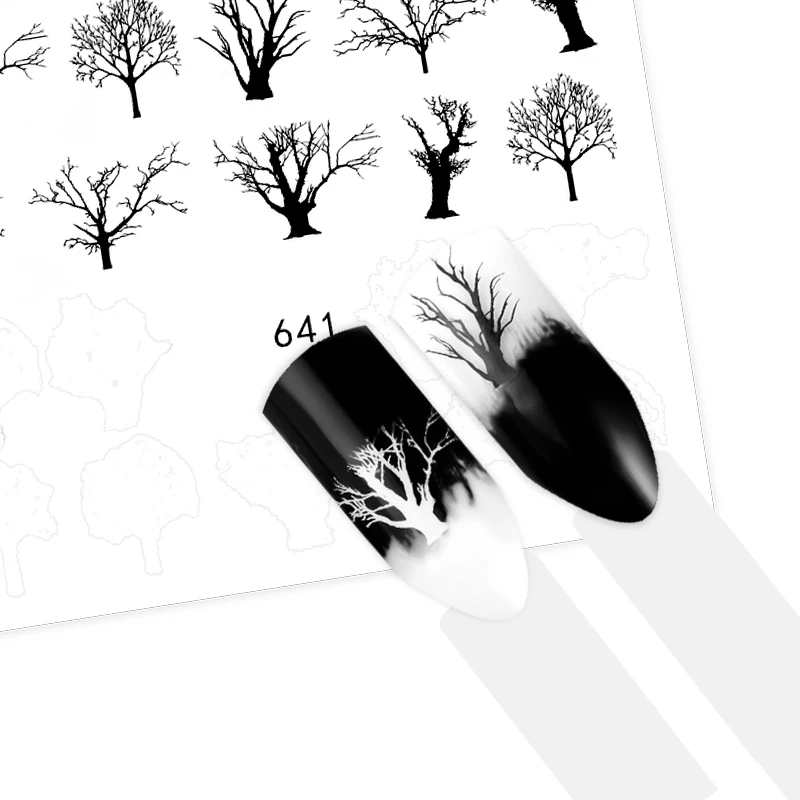 Mtssii Abstract Nail Art Sticker Black Line Sliders for Nails Simple