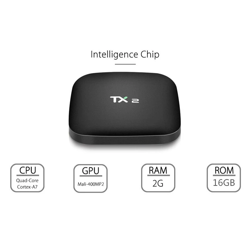 2018 TX2 2 GB + 16 GB Rockchip RK3229 Android 6,0 ТВ-приемник с WIFI Media Player США Plug