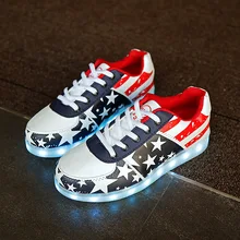 New Arrinal 2016 Big Size 35-44 USB LED Light Shoes Men Glowing Fashion Led Shoes Flats Adults Lumineuse Shoes 7 Colors