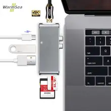 USB Type C Hub HDMI USB C Hub Adapter dongle dock thunderbolt 3 combo with USB 3.0 ports,SD slot Micro SD Card for MacBook Pro