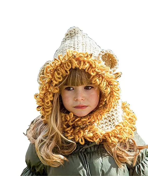 Милые детские зимние шапки для девочек ручной работы, вязаный крючком теплый набор из шапки и шарфа, детские шапки с рисунками животных для детей, Лидер продаж
