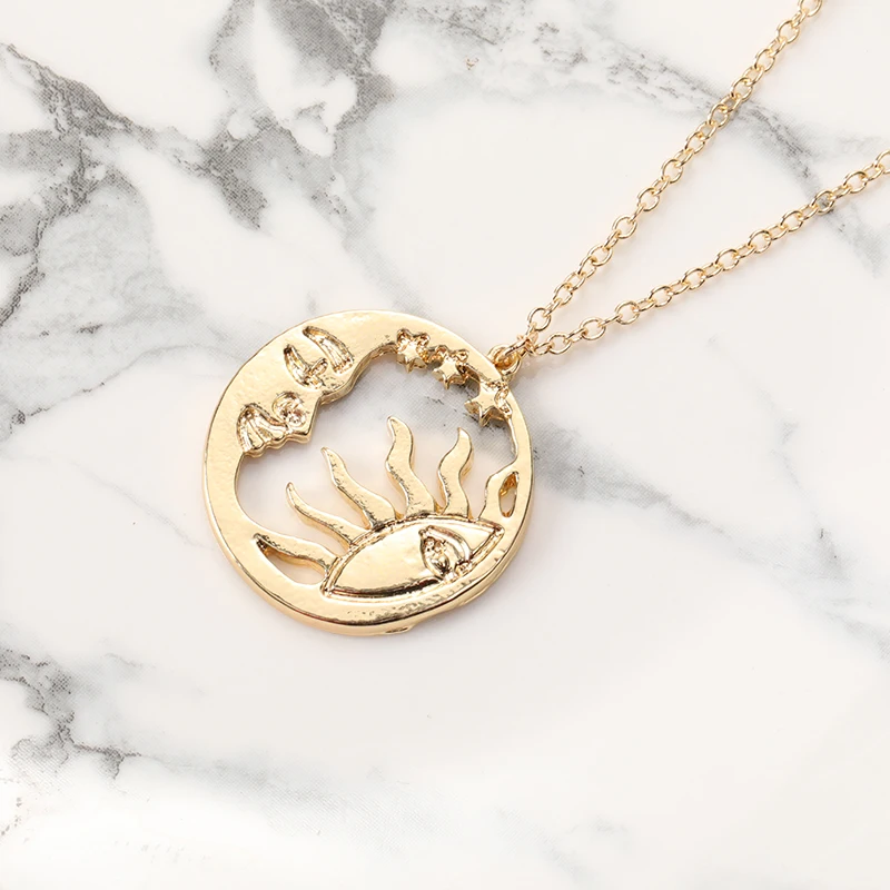 10 шт круглый Аполлон Луна лицо ожерелье Уникальный Улыбающееся Солнце и лунный