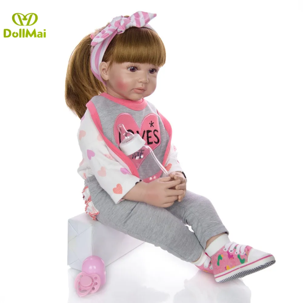 60CM big reborn toddler princess girl doll Silicone vinyl reborn dolls realista bebes reborn Bonecas child gift toys