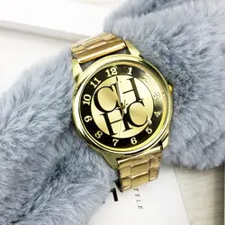 Relogio feminino Роскошные брендовые золотые часы для мужчин из нержавеющей стали кварцевые часы, Женева модное платье наручные часы мужские bayan kol