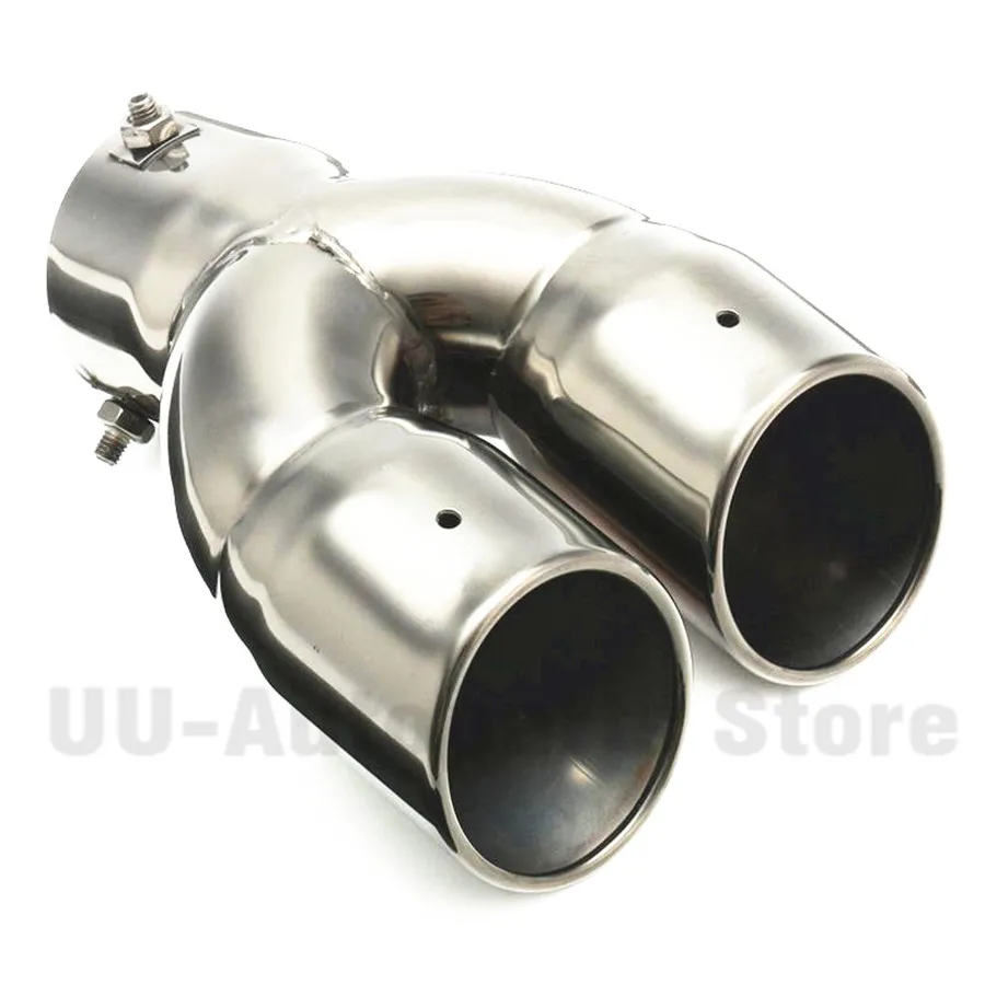 Stainless Dual Chrome Car Exhaust Pipe Muffler Tip Tail 76mm 3" Universal High Quality Gain More Horse Power Noticeable Tone