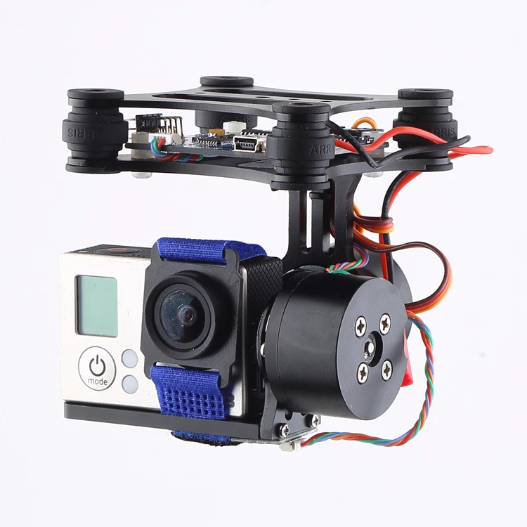 Gopro colocada en gimbal de 2 ejes
