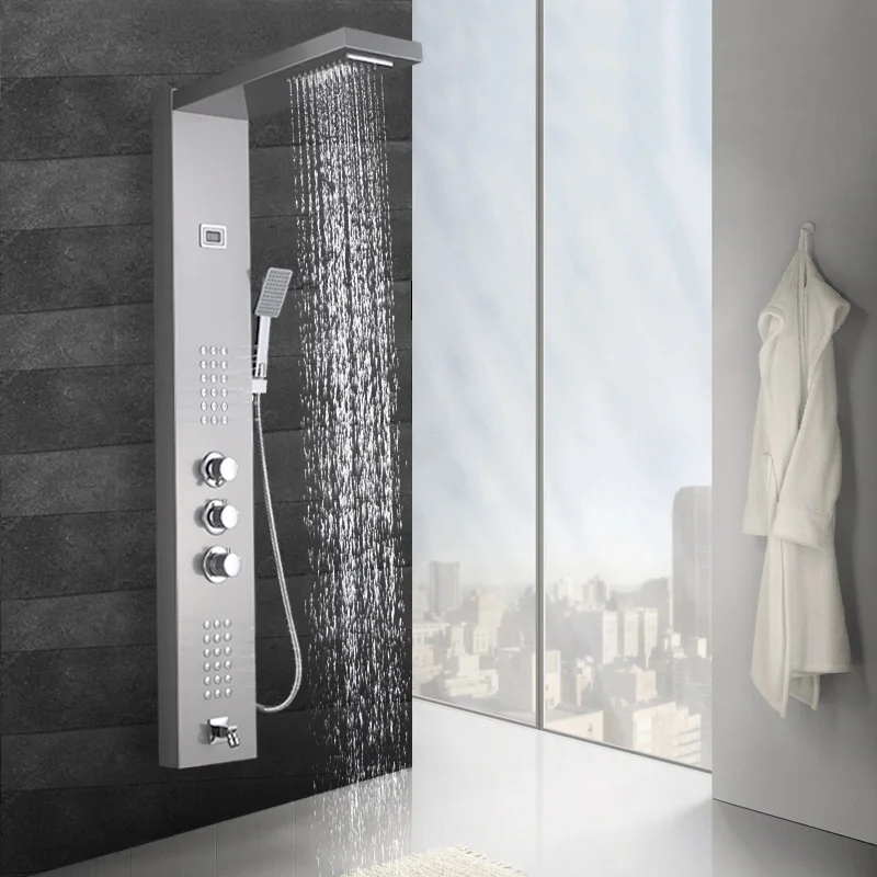 Home Furniture Diy Shower Column Panel Waterfall Rainfall