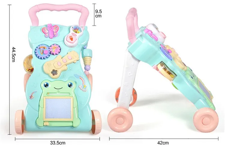 Ходунки для малышей, первые шаги, автомобиль для малышей, тележка, ходунки для детей, ABS музыкальные ходунки с регулируемым винтом