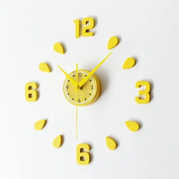 

New Arrival Lemon Design sticker EVA 30CM-60CM kitchen wall clock colour large decorative 3d diy wall clock big