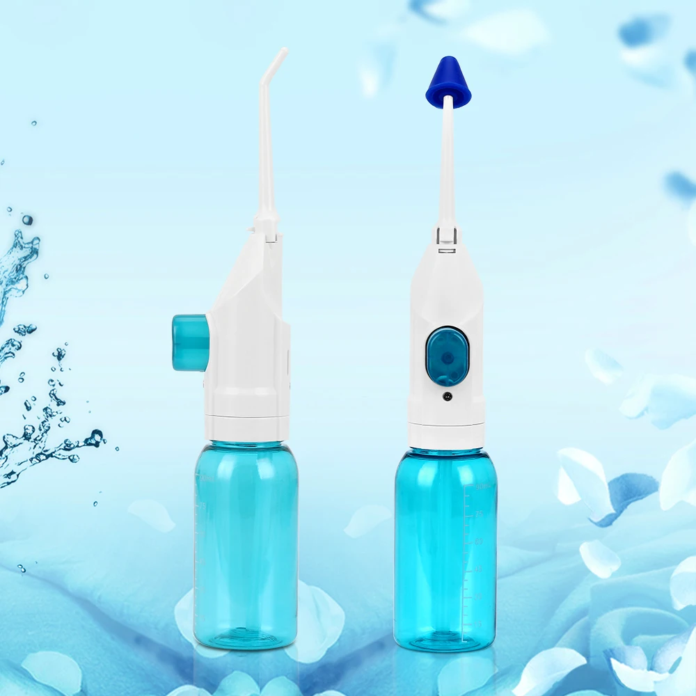 

Portable Dental Oral Jet Irrigator Water Flosser For Teeth + Nasal Irrigators Water Mouth Clean Oral Nasal Tooth Cleaner 180ml
