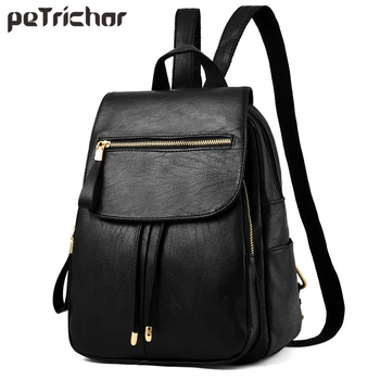 

Petrichor Zipper Tassel Large Capacity Women Backpack PU Leather Travel Ladies Shoulder Bag Female Purse Girl School Bag Mochila