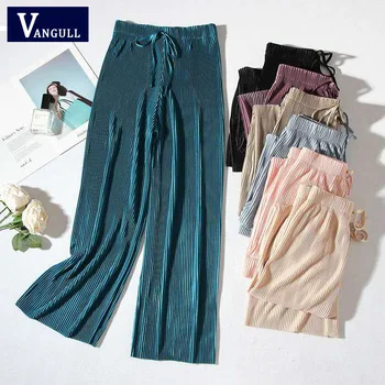 

Vangull Women Wide Leg Pants 2019 New Wild Pants Loose Wide Leg Female Summer Sense High Waist Pants Summer Elegant Trousers