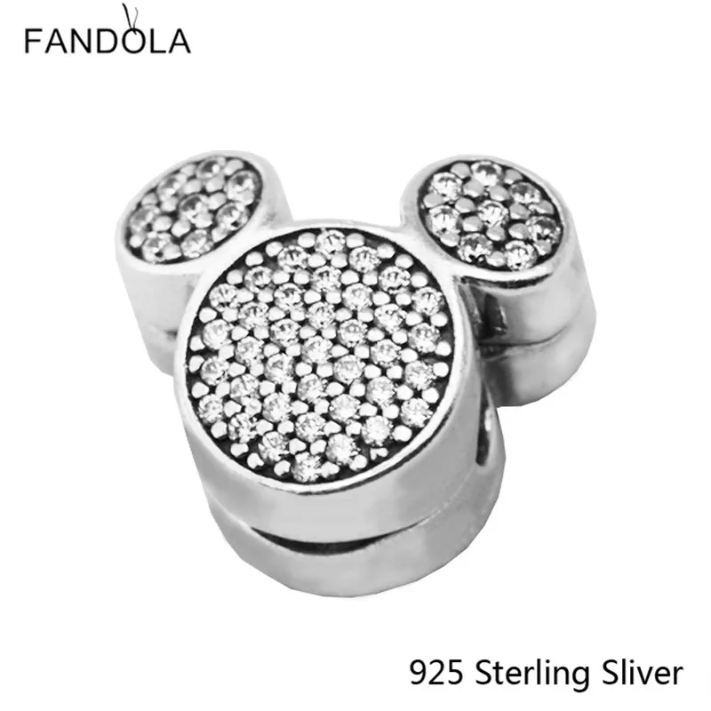 

925 Sterling Silver Mick Mouse Ears Clip Charm Fit Original Pandora Bracelet Charms Bead Fashion Jewelry bransoletki damskie