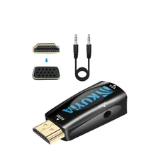 HDMI к VGA, KUYiA адаптер hdmi-vga портативный позолоченный активный 1080 P HDMI штекер вставной конвертер для VGA с 3,5 мм аудио портом