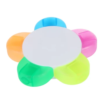 

Affordable 5 color highlighter pen marker pen stationery flower shape (pink, yellow, blue, green, orange)