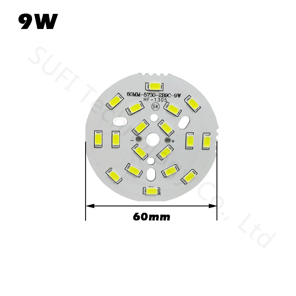 10 шт. 3 Вт 5 Вт 7 Вт 9 Вт 12 Вт 15 Вт яркость SMD5730 светодиодный светильник Панель Белый теплый белый светодиодный светильник для потолка PCB для потолка светодиодный - Испускаемый цвет: 9W
